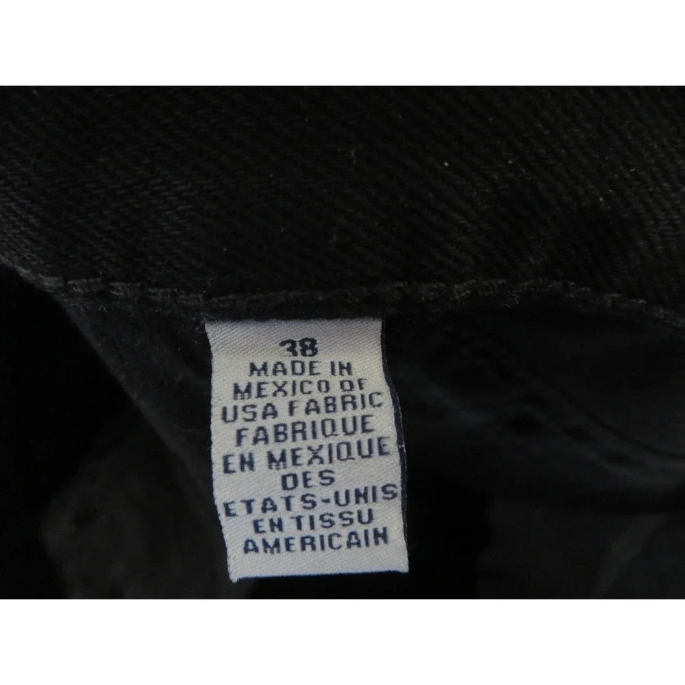 True Religion Straight Jeans Mens 38x30 Black Flap Pockets Logo Denim Casual